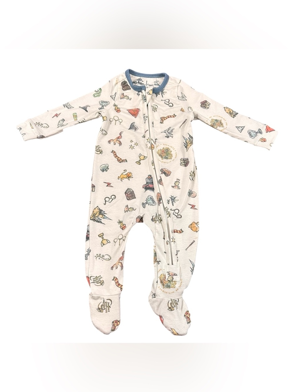Copper Pearl Harry Potter Baby 0-3M Footed Sleeper Pajamas Hogwarts Wizarding